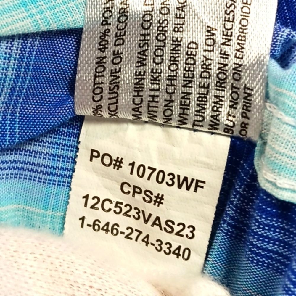 U.S. Polo Assn. Blue Plaid Button Down Shirt Front Pocket Logo Boys 8.......... - Picture 5 of 10